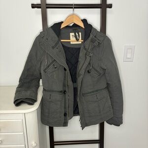 Aritzia TNA Platoon Jacket military-style utility jacket. Size small. Grey.